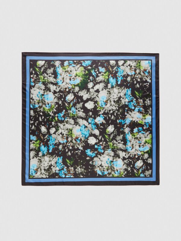 Sisley - Desenli Kare Şal Kadın Yeşil Şal - 323A6EU9W51TF