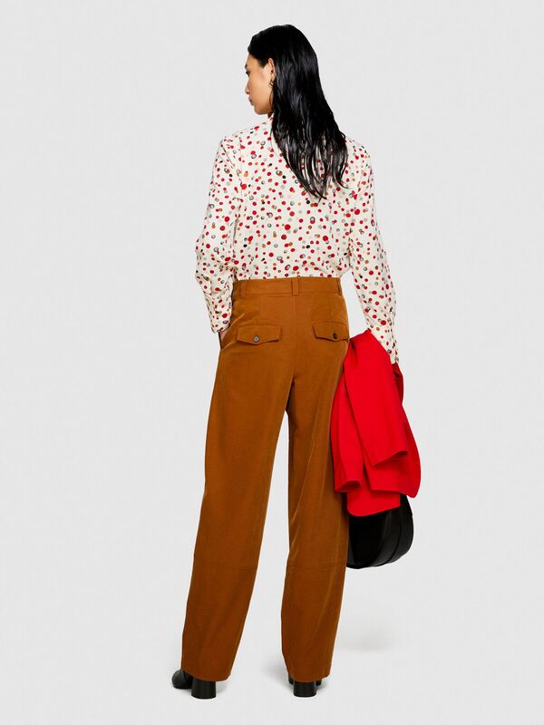 Sisley - Desenli Regular Fit Gömlek Kadın Pembe Gömlek - 323A5D99LQFF7