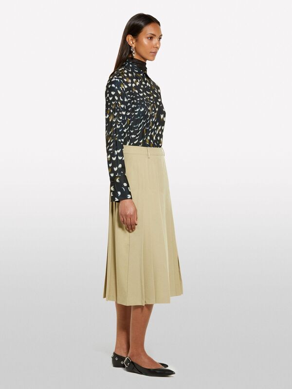 Desenli Saten Regular Fit Gömlek Kadın Siyah Mix Gömlek - 325P5V2SLQ025