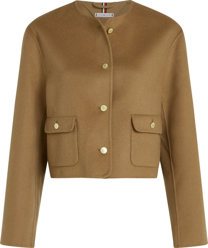 DF WOOL BLEND REG LADY JACKET Kadın Kahverengi Mont - WW0WW47446