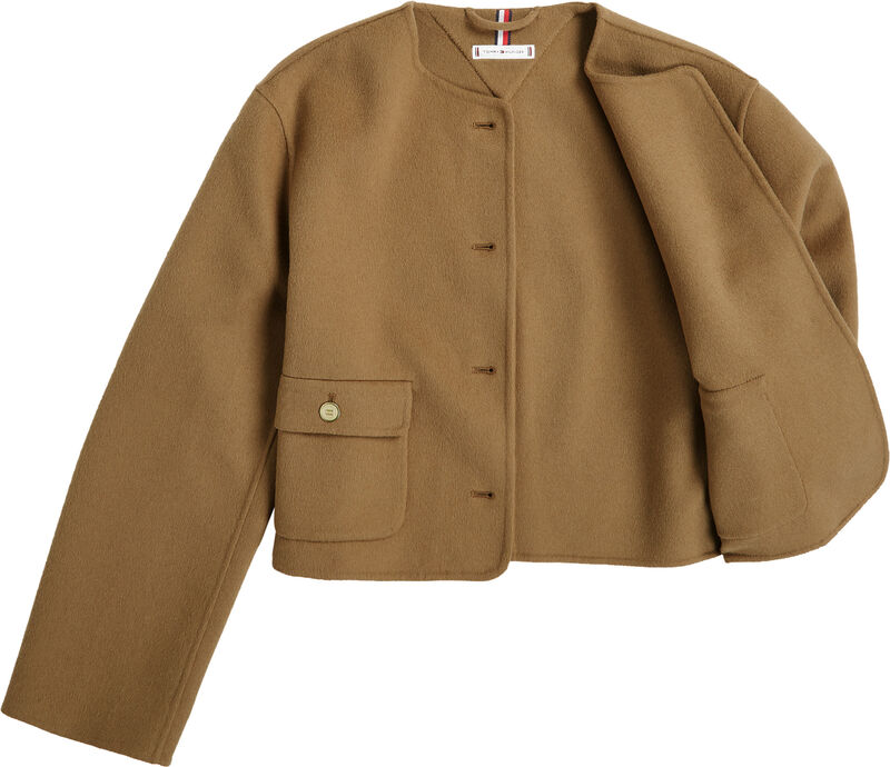 DF WOOL BLEND REG LADY JACKET Kadın Kahverengi Mont - WW0WW47446