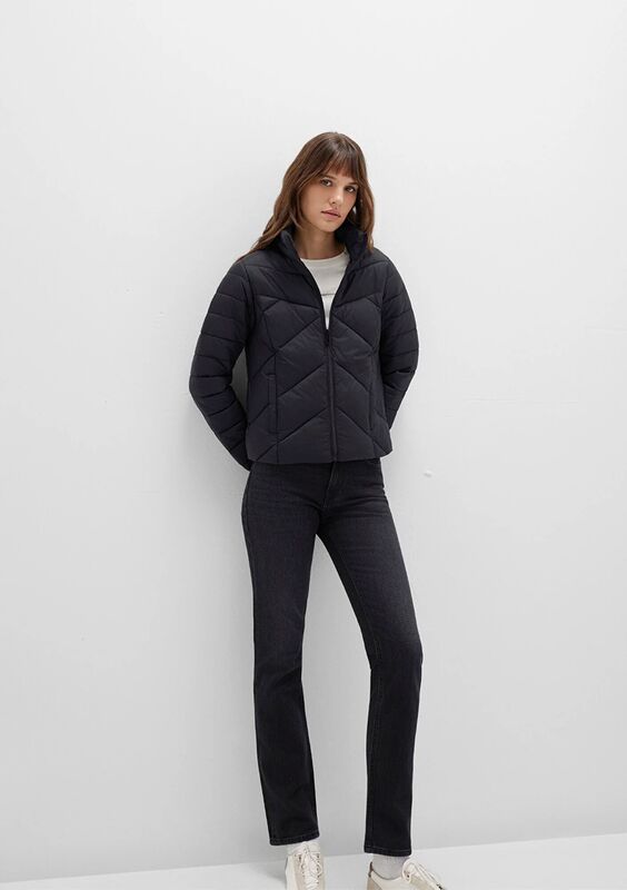 Mavi - DİK YAKA CEKET Kadın Siyah Ceket - M110698