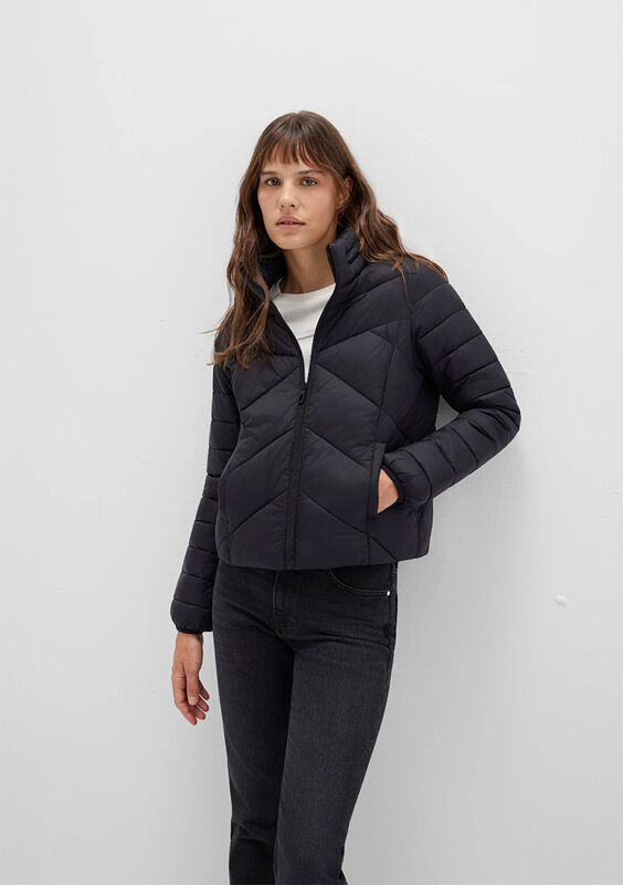 DİK YAKA CEKET Kadın Siyah Ceket - M110698