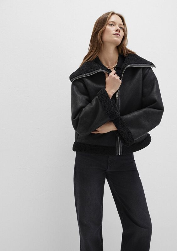 Mavi - DİK YAKA PU CEKET Kadın Siyah Ceket - M1110718