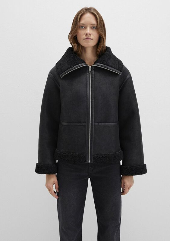 DİK YAKA PU CEKET Kadın Siyah Ceket - M1110718