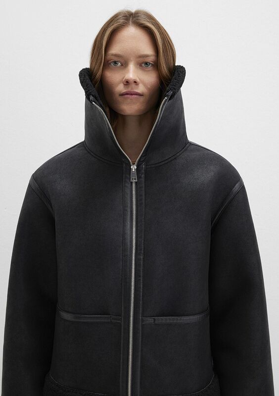 DİK YAKA PU CEKET Kadın Siyah Ceket - M1110718