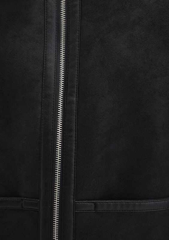 DİK YAKA PU CEKET Kadın Siyah Ceket - M1110718