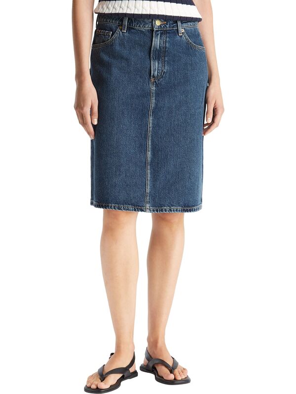 Tommy Hilfiger - DNM DEE STRAIGHT KNEE RW SKIRT Kadın Mavi Etek - WW0WW45666