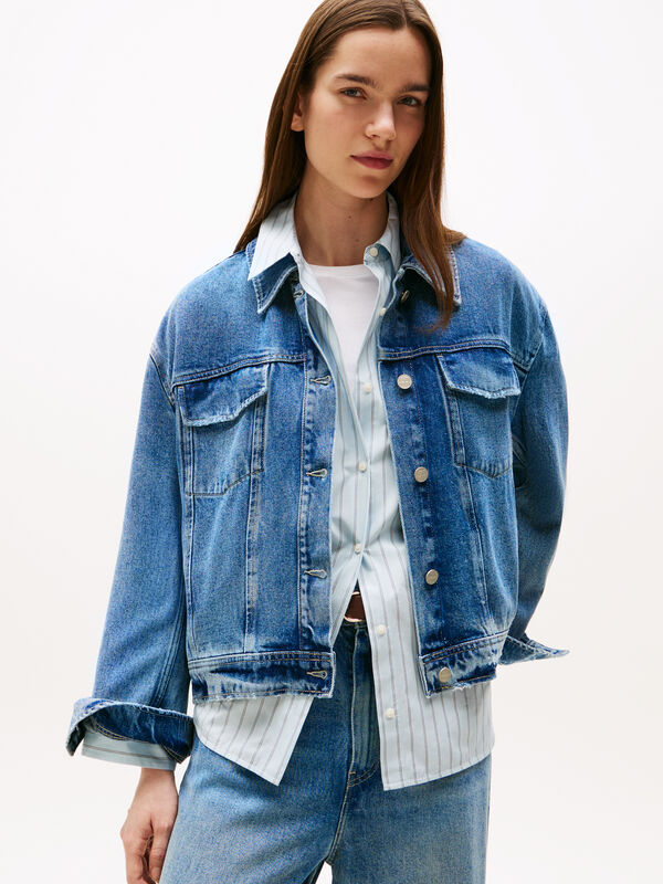 Tommy Hilfiger - DNM LANA CASUAL JACKET Kadın Mavi Mont - WW0WW46485