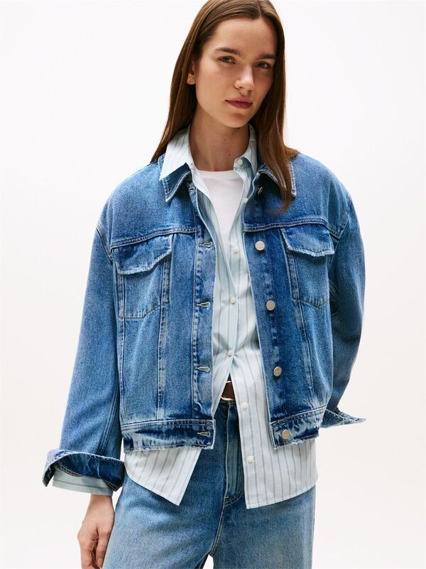 Tommy Hilfiger - DNM LANA CASUAL JACKET Kadın Mavi Mont - WW0WW46485