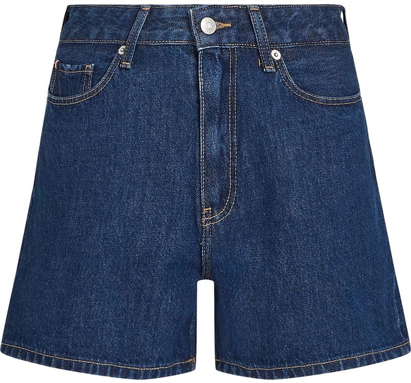 Tommy Hilfiger - DNM MINI SHORT HW ACE Kadın Mavi Şort - WW0WW44385