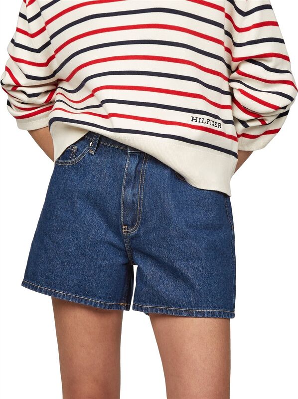 Tommy Hilfiger - DNM MINI SHORT HW ACE Kadın Mavi Şort - WW0WW44385