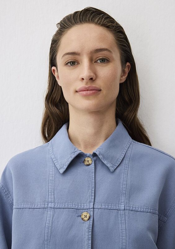 DOKUMA OVERSHIRT Kadın Mavi Gömlek - M1211125