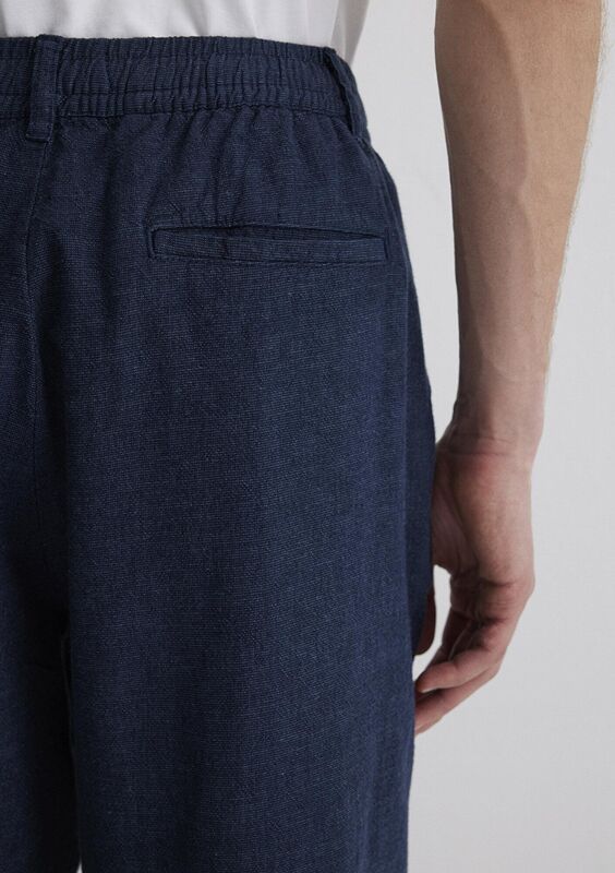 DOKUMA PANTOLON Erkek Mavi Pantolon - M0010293