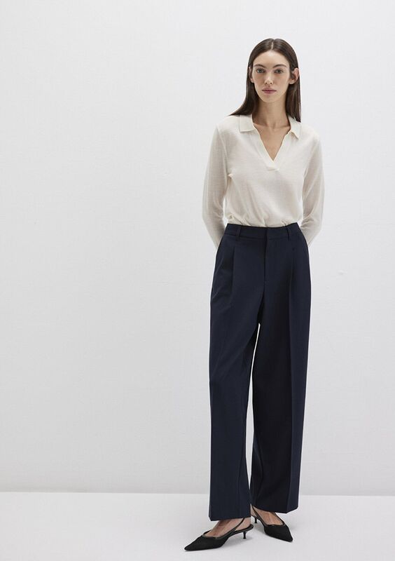 DOKUMA PANTOLON Kadın Lacivert Pantolon - M1011136