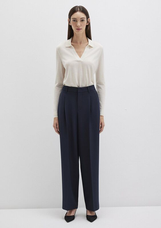 DOKUMA PANTOLON Kadın Lacivert Pantolon - M1011136