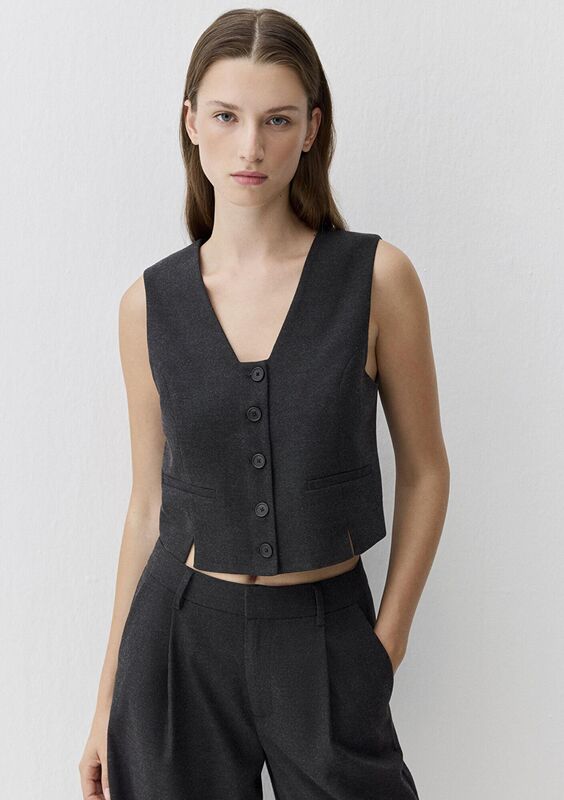 Mavi - DOKUMA YELEK Kadın Siyah Yelek - M1110796