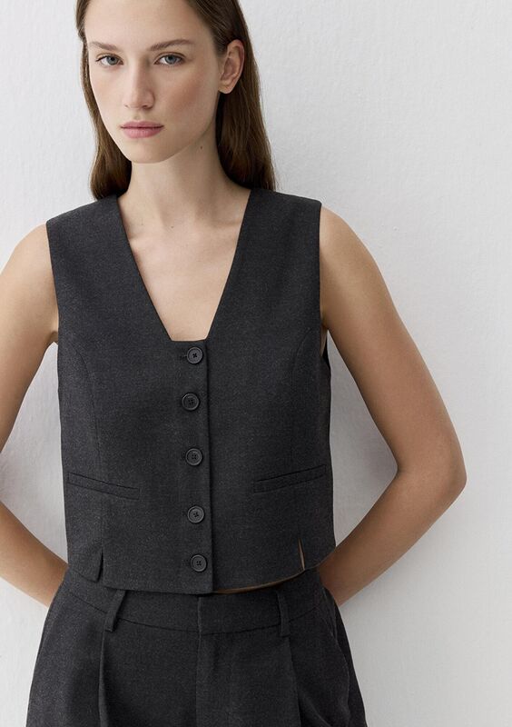 DOKUMA YELEK Kadın Siyah Yelek - M1110796