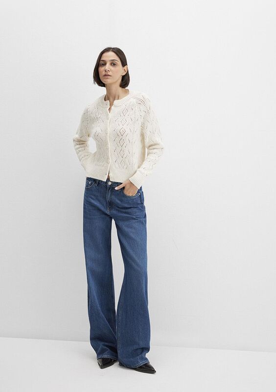 DÜĞMELİ KISA HIRKA Kadın Beyaz Ceket - M1710812