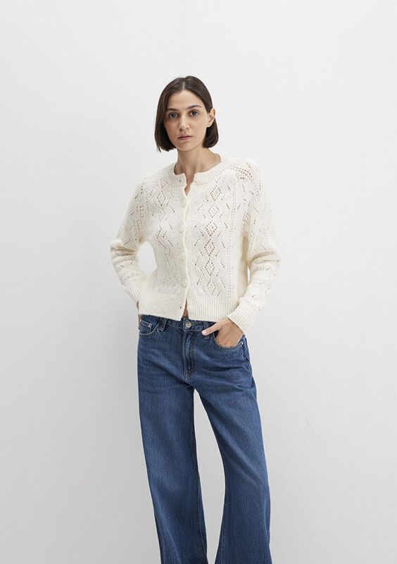 Mavi - DÜĞMELİ KISA HIRKA Kadın Beyaz Ceket - M1710812