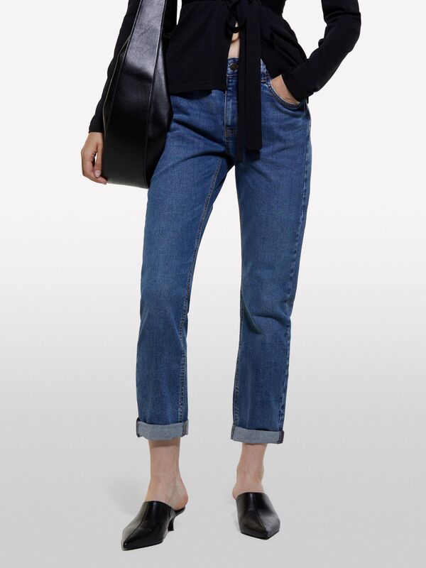 Elastan Karışımlı Regular Fit Denim Pantolon Kadın Haki Mix Pantolon - 324A43KJ576T6