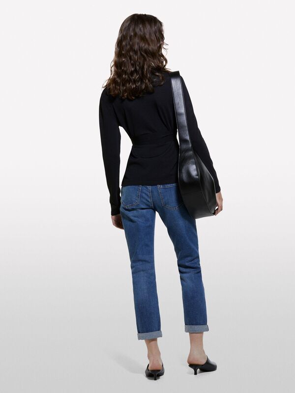Elastan Karışımlı Regular Fit Denim Pantolon Kadın Haki Mix Pantolon - 324A43KJ576T6
