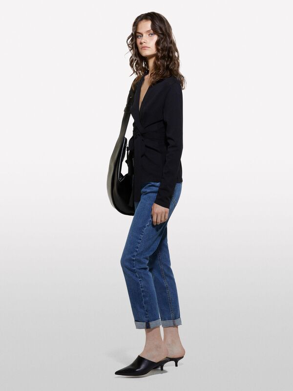 Elastan Karışımlı Regular Fit Denim Pantolon Kadın Haki Mix Pantolon - 324A43KJ576T6