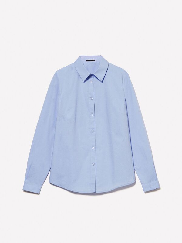 Elastan Karışımlı Regular Fit Poplin Gömlek Kadın Siyah Mix Gömlek - 324A5CNXLQ04S