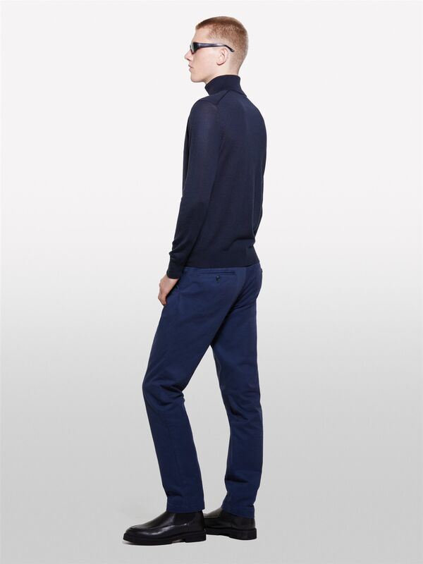 Erk_Pamuk Karışımlı Dar Kesim Chino Pantolon Erkek Soluk Lacivert Pantolon - 324A4JGCSF04W