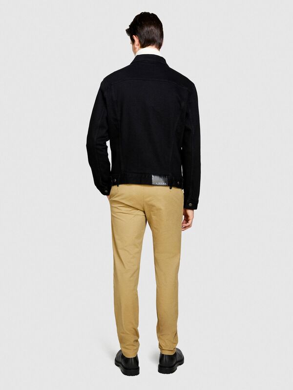 Esnek Slim Fit Chino Pantolon Erkek Bej T-Shirt - 323A4JGCSF03E