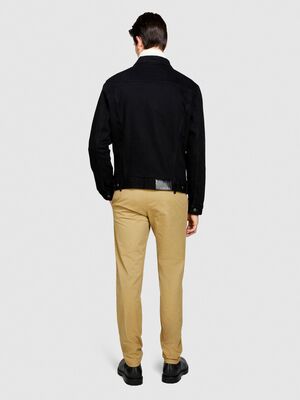 Sisley - Esnek Slim Fit Chino Pantolon Erkek Bej T-Shirt - 323A4JGCSF03E