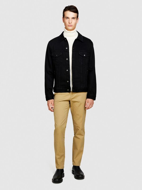 Esnek Slim Fit Chino Pantolon Erkek Bej T-Shirt - 323A4JGCSF03E