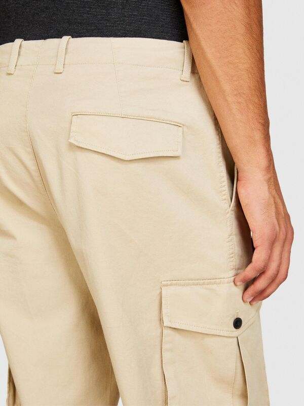 Esnek Trapered Fit Kargo Pantolon Erkek Ekru Pantolon - 323A4AIHSF02V