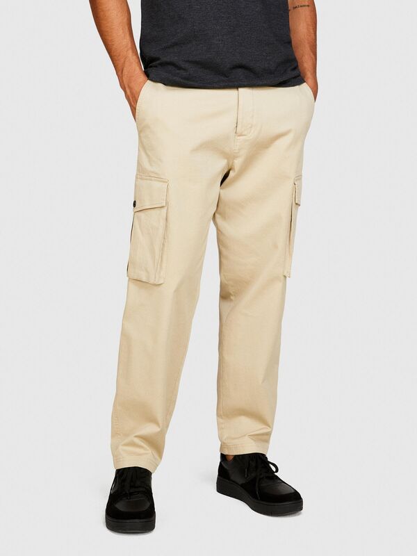 Esnek Trapered Fit Kargo Pantolon Erkek Ekru Pantolon - 323A4AIHSF02V