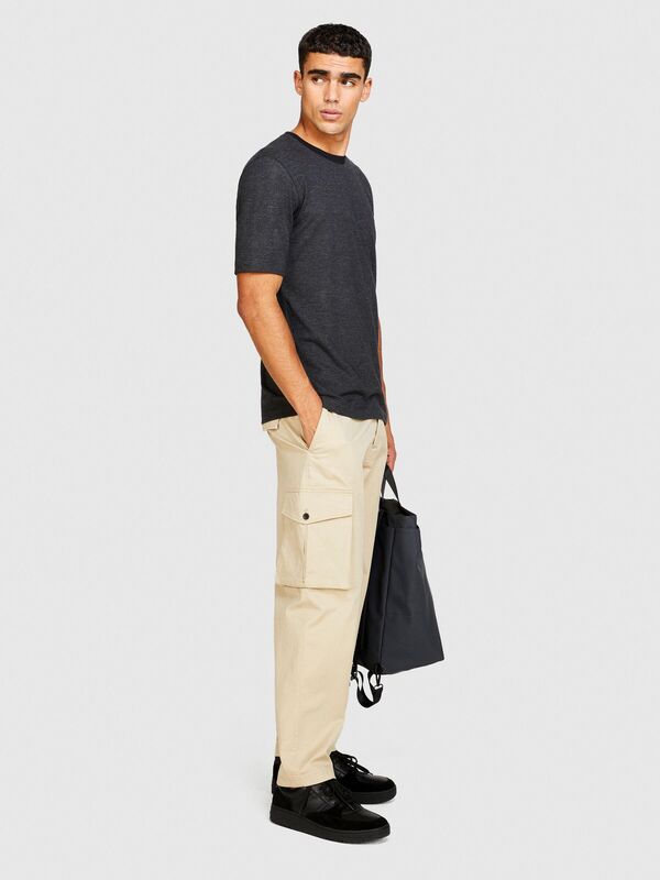 Esnek Trapered Fit Kargo Pantolon Erkek Ekru Pantolon - 323A4AIHSF02V