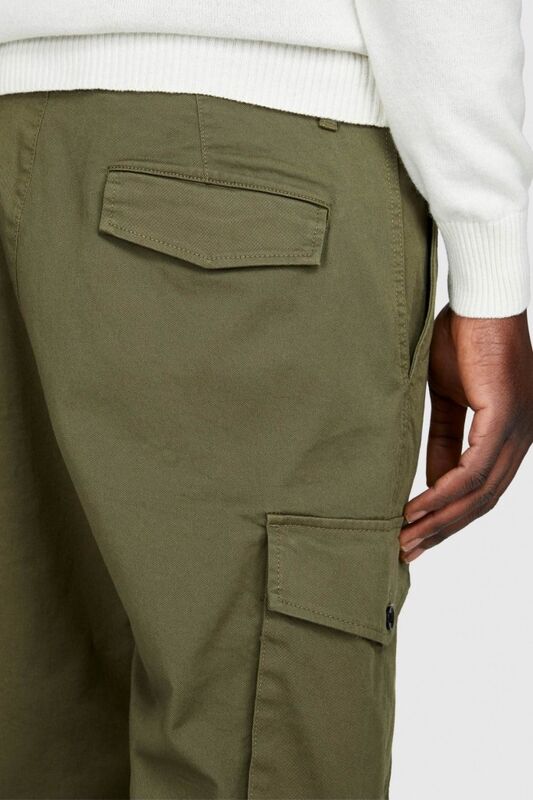 Esnek Trapered Fit Kargo Pantolon Erkek Yeşil T-Shirt - 323A4AIHSF02V