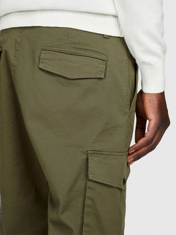 Esnek Trapered Fit Kargo Pantolon Erkek Haki Pantolon - 323A4AIHSF02V