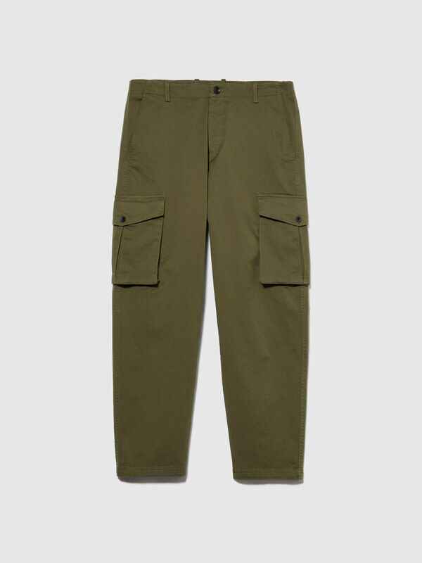 Esnek Trapered Fit Kargo Pantolon Erkek Haki Pantolon - 323A4AIHSF02V