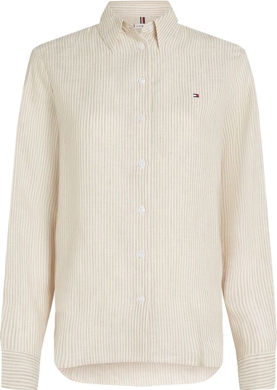Tommy Hilfiger - ESS LINEN RELAXED SHIRT Kadın Beyaz Gömlek - WW0WW44679