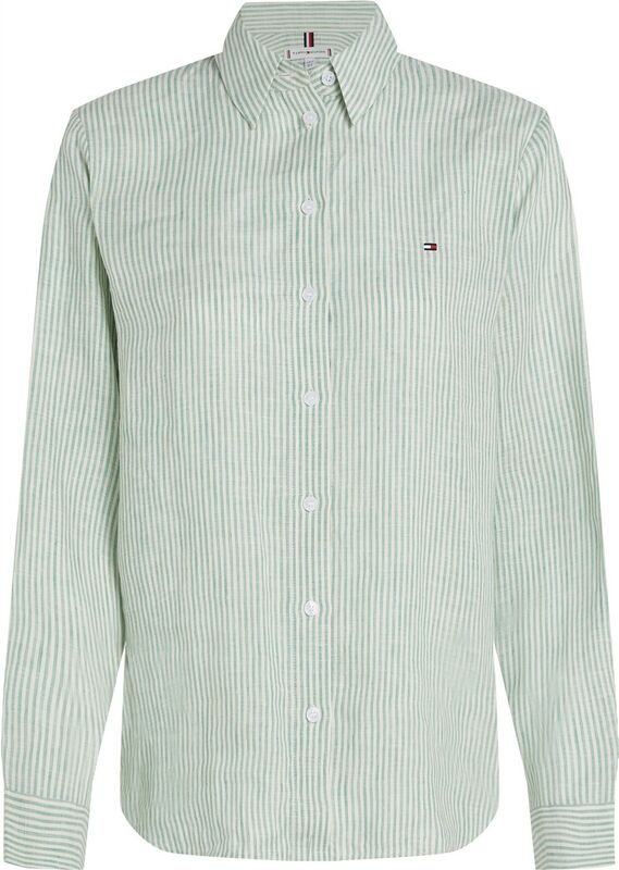 Tommy Hilfiger - ESS LINEN RELAXED SHIRT Kadın Yeşil Gömlek - WW0WW44679