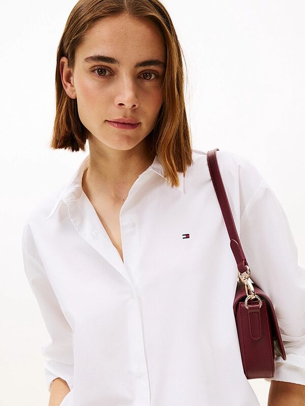 ESS POPLIN EASY FIT SHIRT Kadın Beyaz Gömlek - WW0WW45612