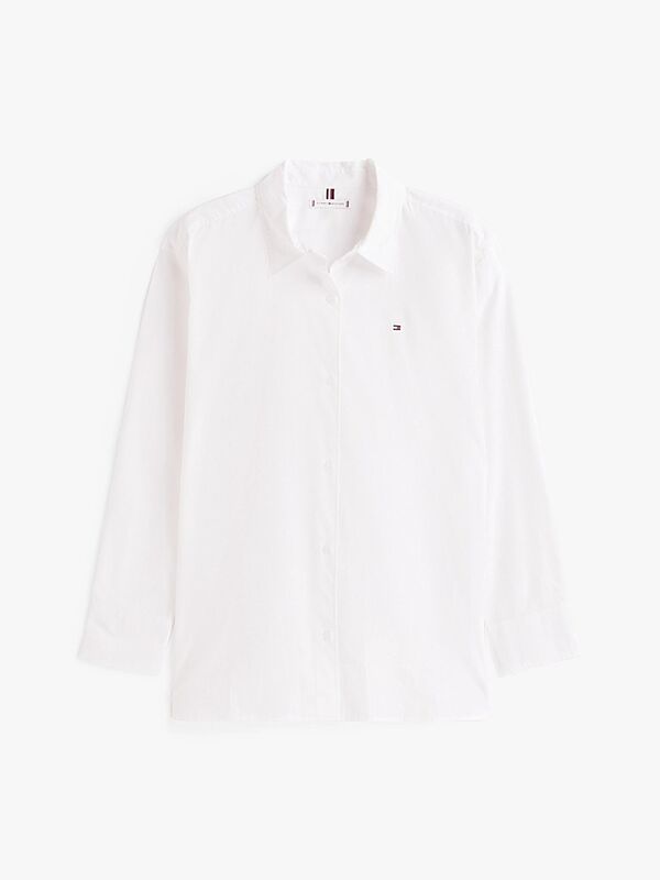 ESS POPLIN EASY FIT SHIRT Kadın Beyaz Gömlek - WW0WW45612