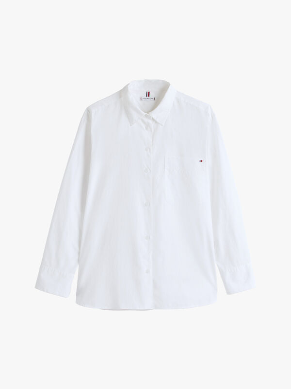 ESS POPLIN EASY FIT SHIRT Kadın Beyaz Gömlek - WW0WW45612