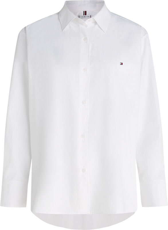 Tommy Hilfiger - ESS POPLIN EASY FIT SHIRT Kadın Beyaz Gömlek - WW0WW45612