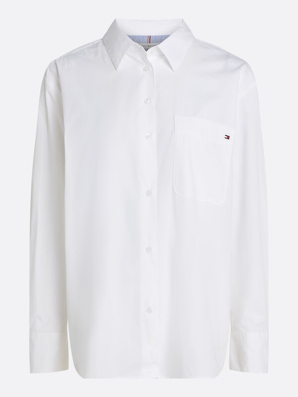 ESS POPLIN EASY FIT SHIRT Kadın Beyaz Gömlek - WW0WW45612