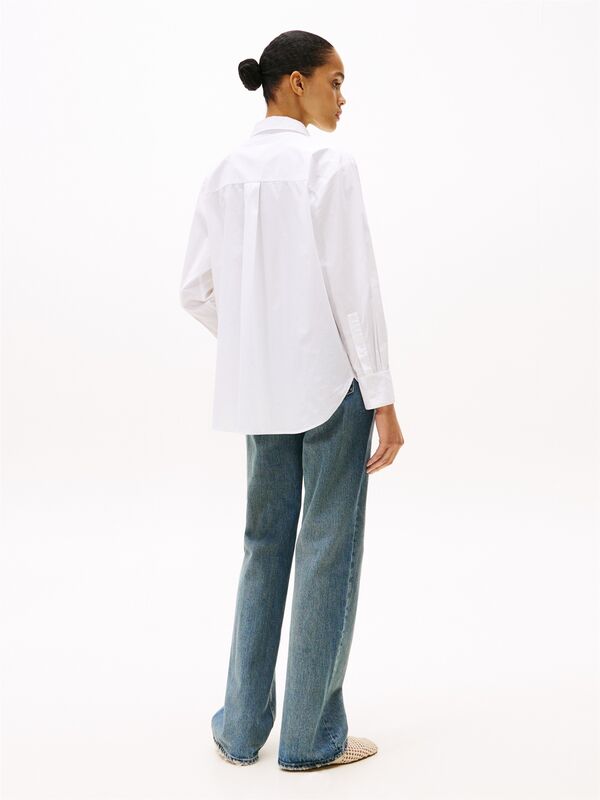 ESS POPLIN EASY FIT SHIRT Kadın Beyaz Gömlek - WW0WW45612