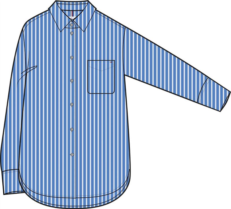 ESS POPLIN EASY FIT SHIRT Kadın Mavi Gömlek - WW0WW45612