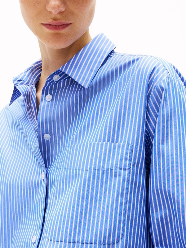 ESS POPLIN EASY FIT SHIRT Kadın Mavi Gömlek - WW0WW45612