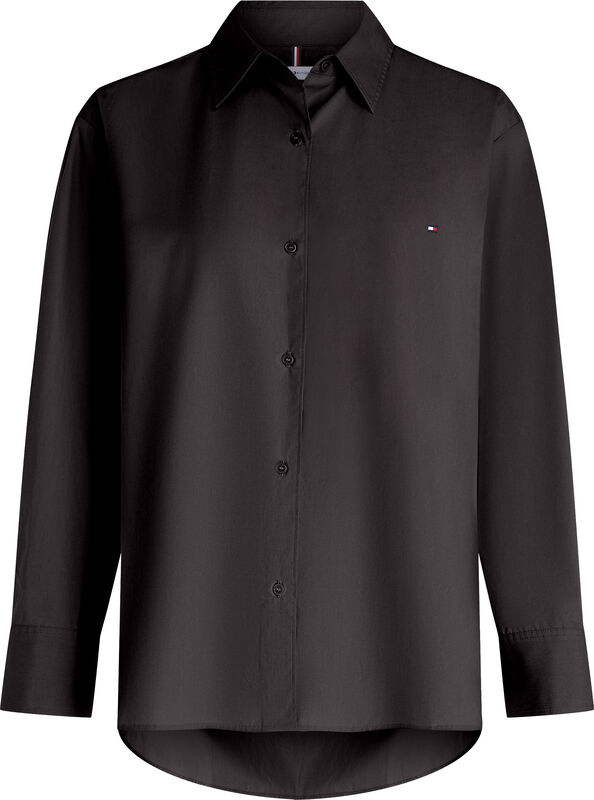 Tommy Hilfiger - ESS POPLIN EASY FIT SHIRT Kadın Siyah Gömlek - WW0WW45612