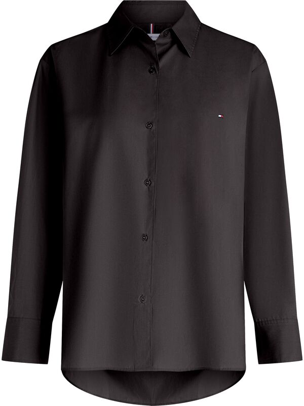 Tommy Hilfiger - ESS POPLIN EASY FIT SHIRT Kadın Siyah Gömlek - WW0WW45612